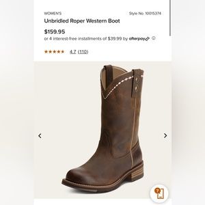 Ariat Unbridled Roper Western Boots